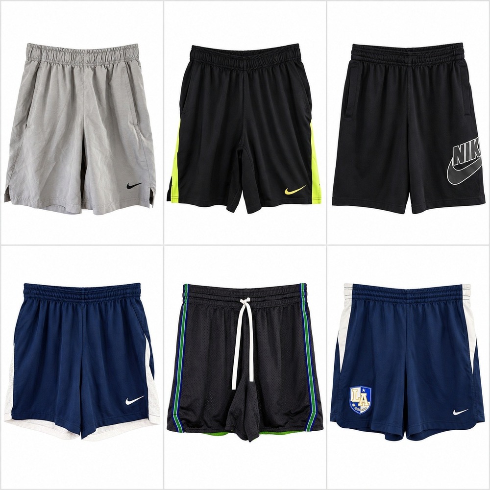 Nike Lot of 6 Shorts Mens Small Dri-FIT Running Basketball Soccer Gray Black EUC